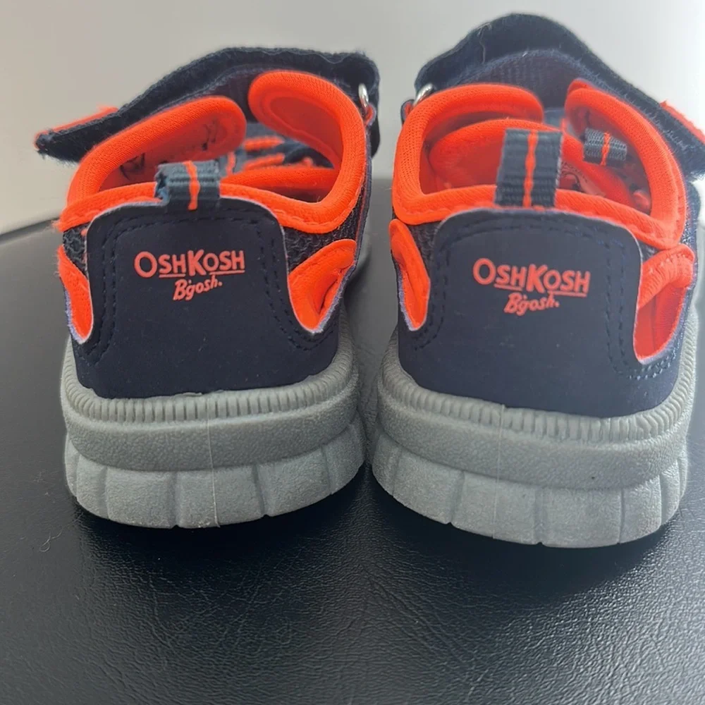 Boys Oshkosh sandals machine washable new‎ without tags blue and orange size 10